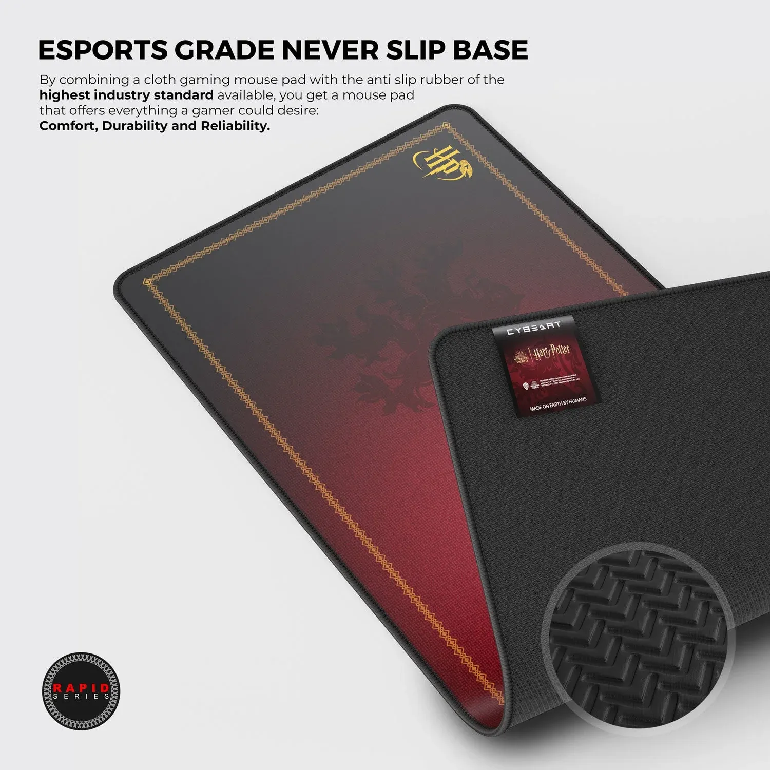 CYBEART | Gryffindor Classic Gaming Mouse Pad | XXL Premium Licensed Gaming Mouse Pad (900 x 400 x 4mm / Rapid Series) overview 3