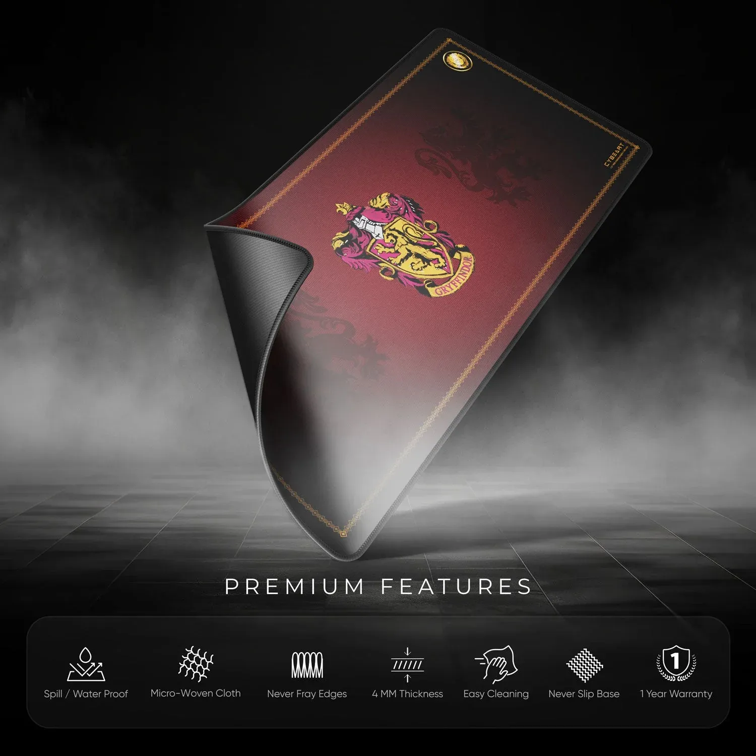 CYBEART | Gryffindor Classic Gaming Mouse Pad | XXL Premium Licensed Gaming Mouse Pad (900 x 400 x 4mm / Rapid Series) overview 8