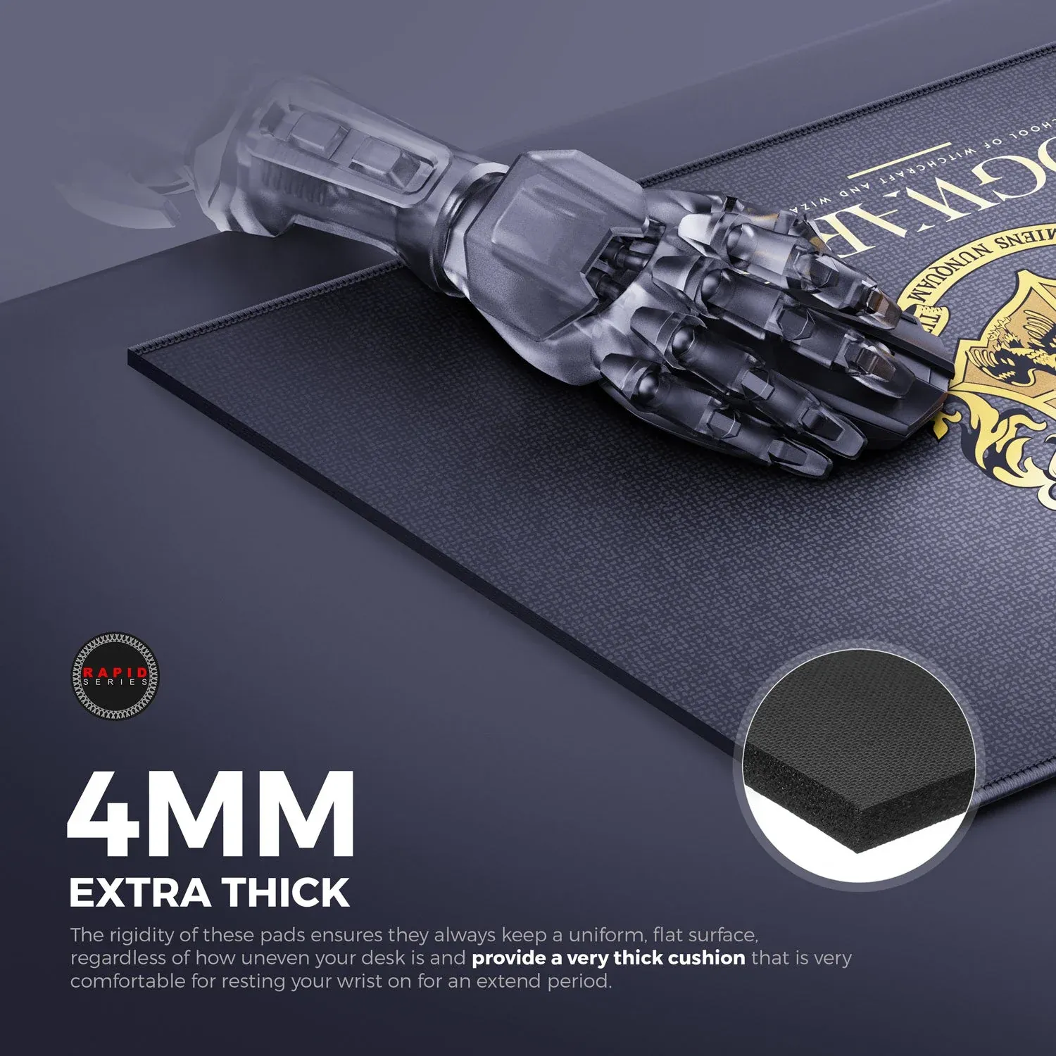 CYBEART | Hogwarts Gaming Mouse Pad | Large Premium Licensed Gaming Mouse Pad (450 x 350 x 4mm / Rapid Series) overview 6