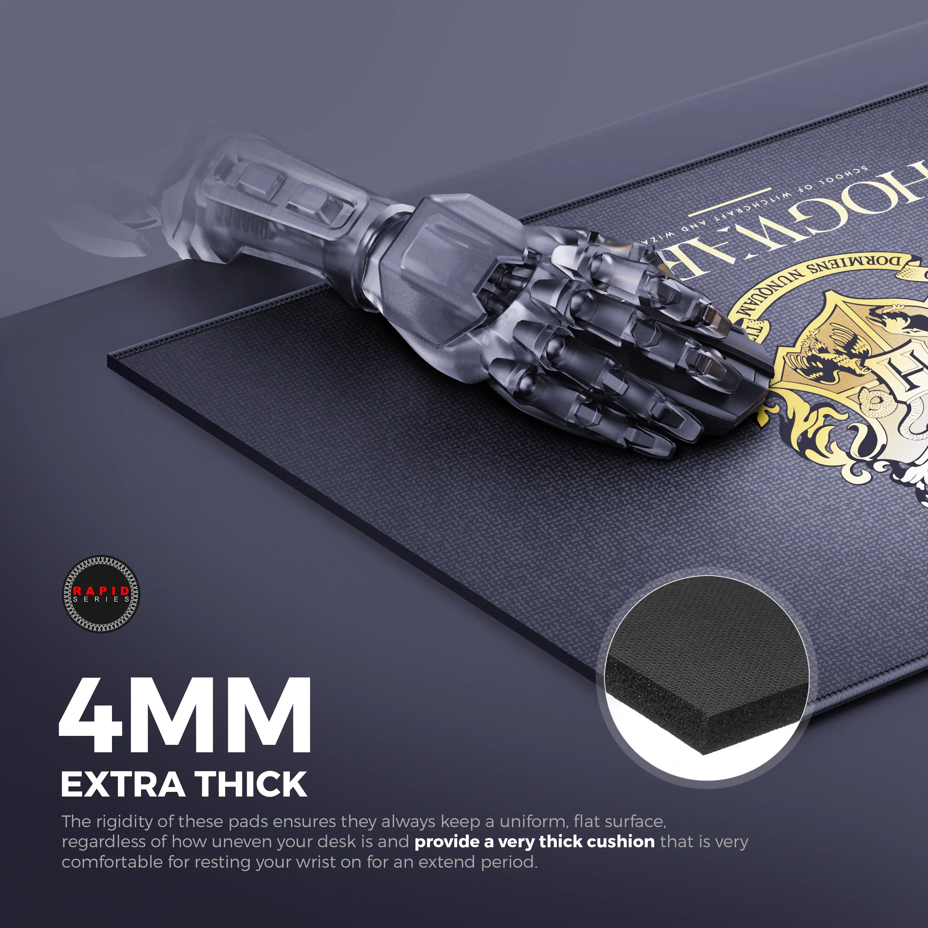 CYBEART | Hogwarts Gaming Mouse Pad | XXL Premium Licensed Gaming Mouse Pad (900 x 400 x 4mm / Rapid Series) overview 6