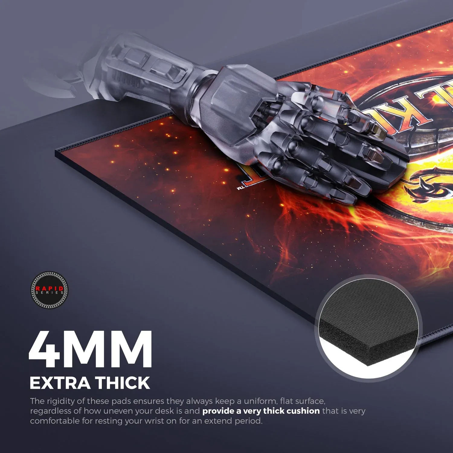 CYBEART | Mortal Kombat Gaming Mouse Pad | Large Premium Licensed Gaming Mouse Pad (450 x 350 x 4mm / Rapid Series) overview 6