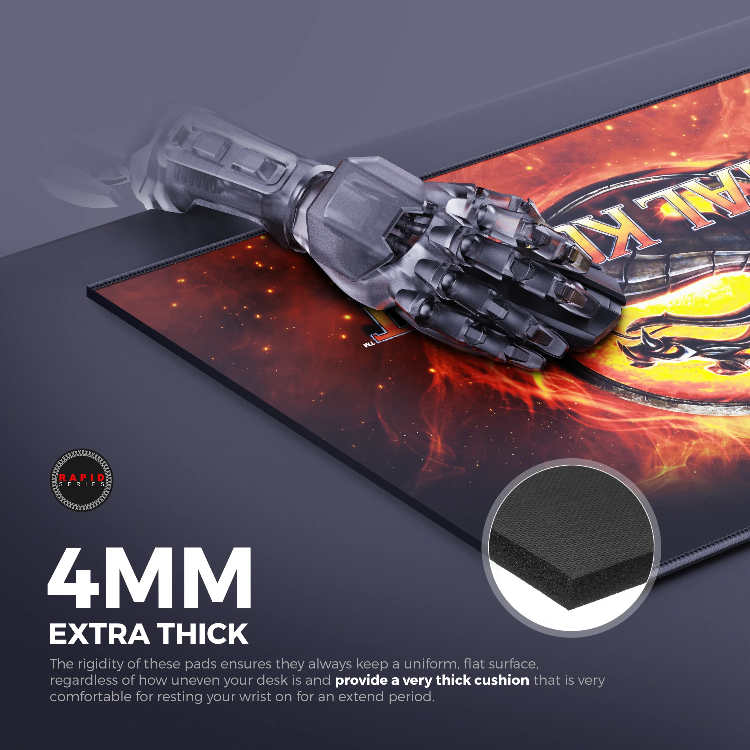 CYBEART | Mortal Kombat Gaming Mouse Pad | XXL Premium Licensed Gaming Mouse Pad (900 x 400 x 4mm / Rapid Series) overview 6
