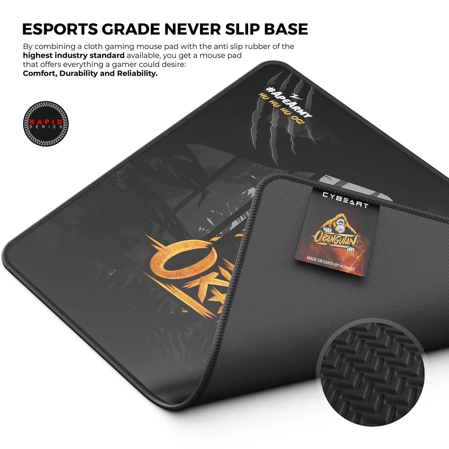 CYBEART | Orangutan Gaming Mouse Pad | Large Premium Licensed Gaming Mouse Pad (450 x 350 x 4mm / Rapid Series) overview 3