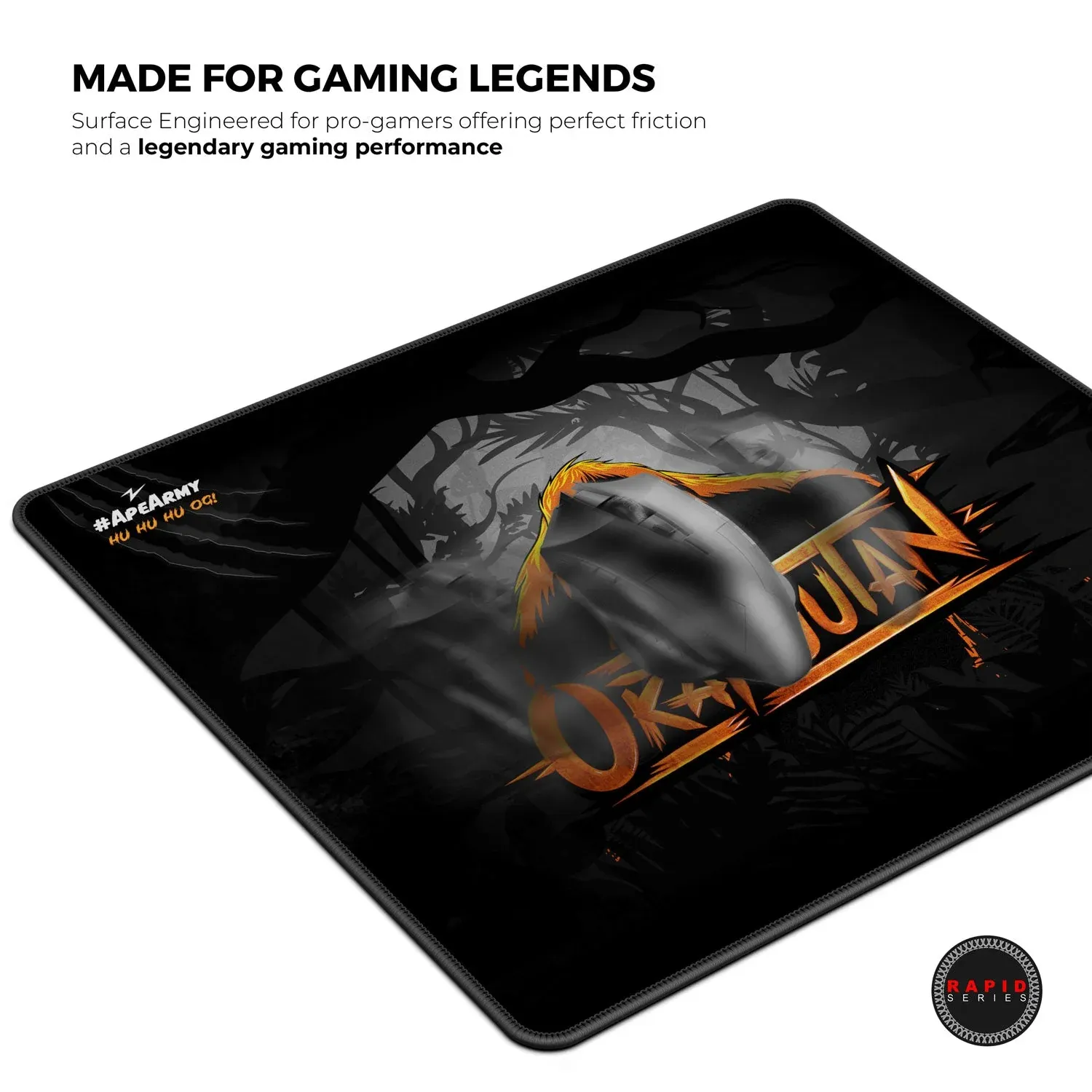 CYBEART | Orangutan Gaming Mouse Pad | Large Premium Licensed Gaming Mouse Pad (450 x 350 x 4mm / Rapid Series) overview 4