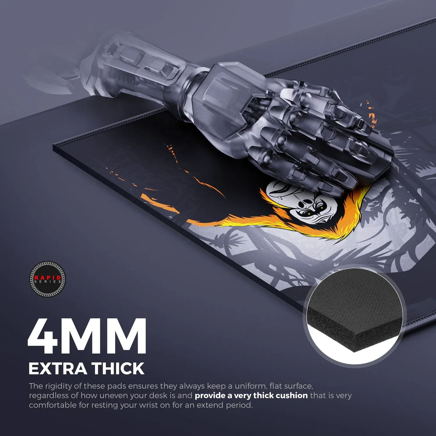 CYBEART | Orangutan Gaming Mouse Pad | Large Premium Licensed Gaming Mouse Pad (450 x 350 x 4mm / Rapid Series) overview 6