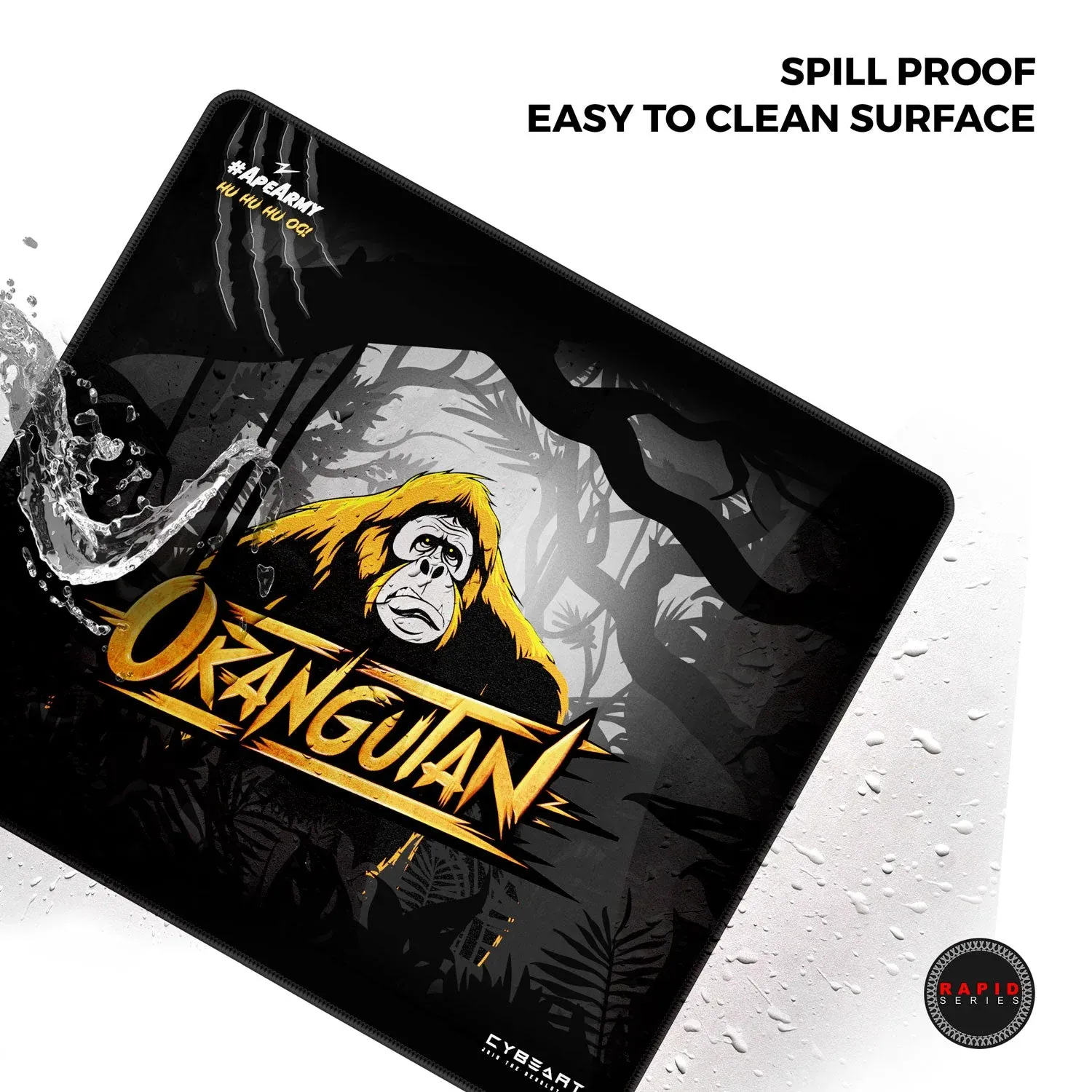 CYBEART | Orangutan Gaming Mouse Pad | Large Premium Licensed Gaming Mouse Pad (450 x 350 x 4mm / Rapid Series) overview 7