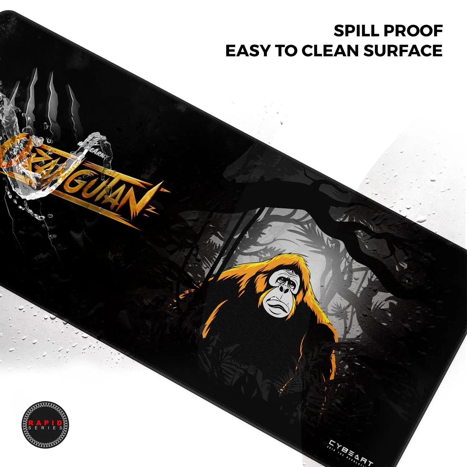 CYBEART | Orangutan Gaming Mouse Pad | XXL Premium Licensed Gaming Mouse Pad (900 x 400 x 4mm / Rapid Series) overview 15