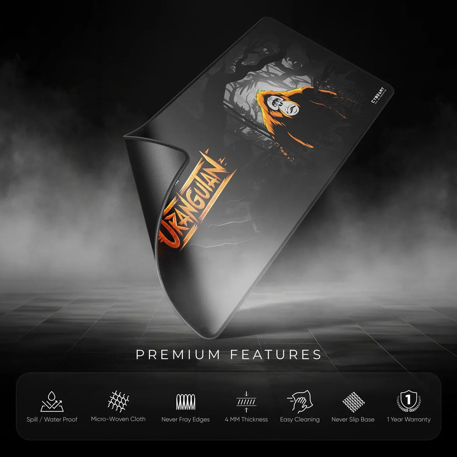 CYBEART | Orangutan Gaming Mouse Pad | XXL Premium Licensed Gaming Mouse Pad (900 x 400 x 4mm / Rapid Series) overview 16