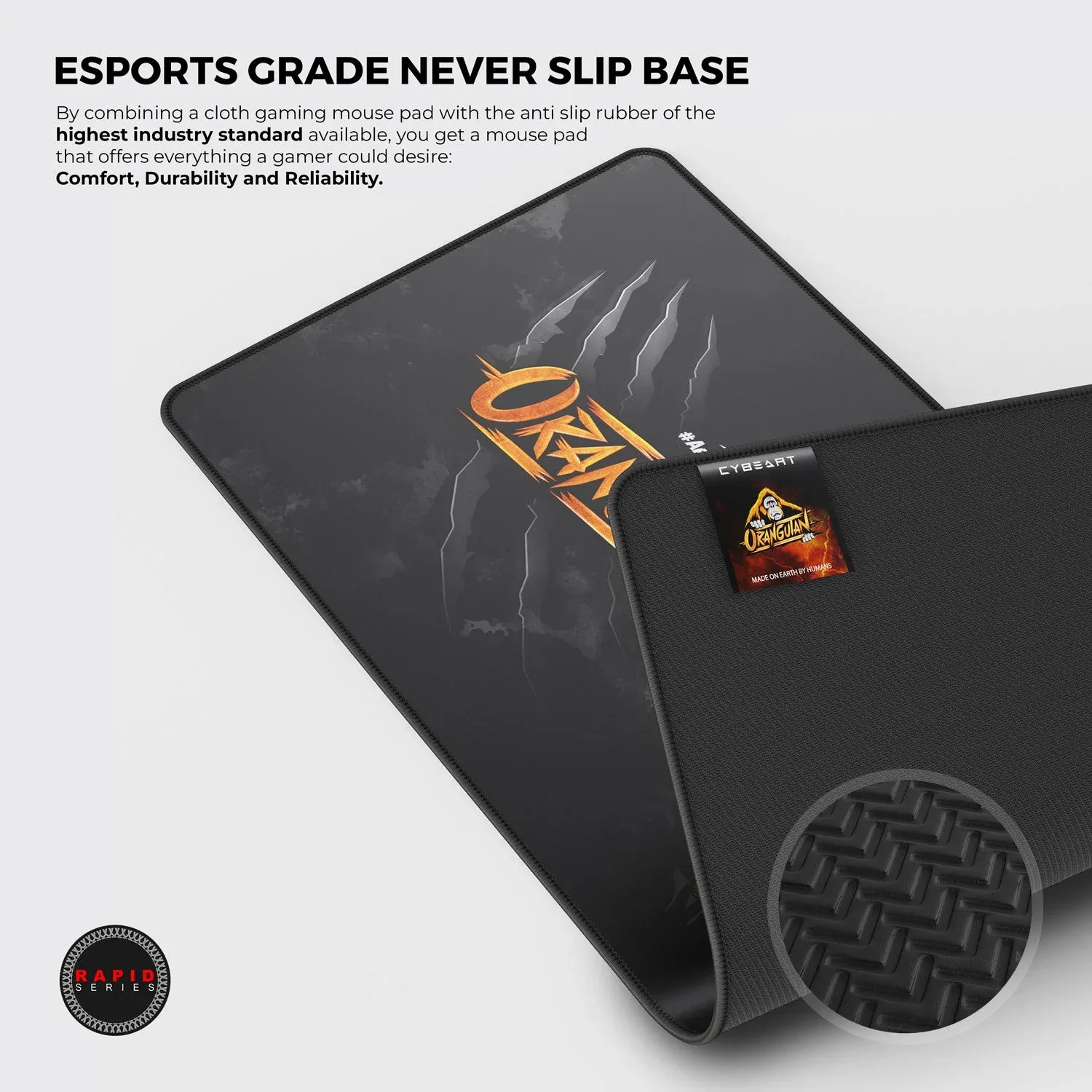 CYBEART | Orangutan Gaming Mouse Pad | XXL Premium Licensed Gaming Mouse Pad (900 x 400 x 4mm / Rapid Series) overview 3