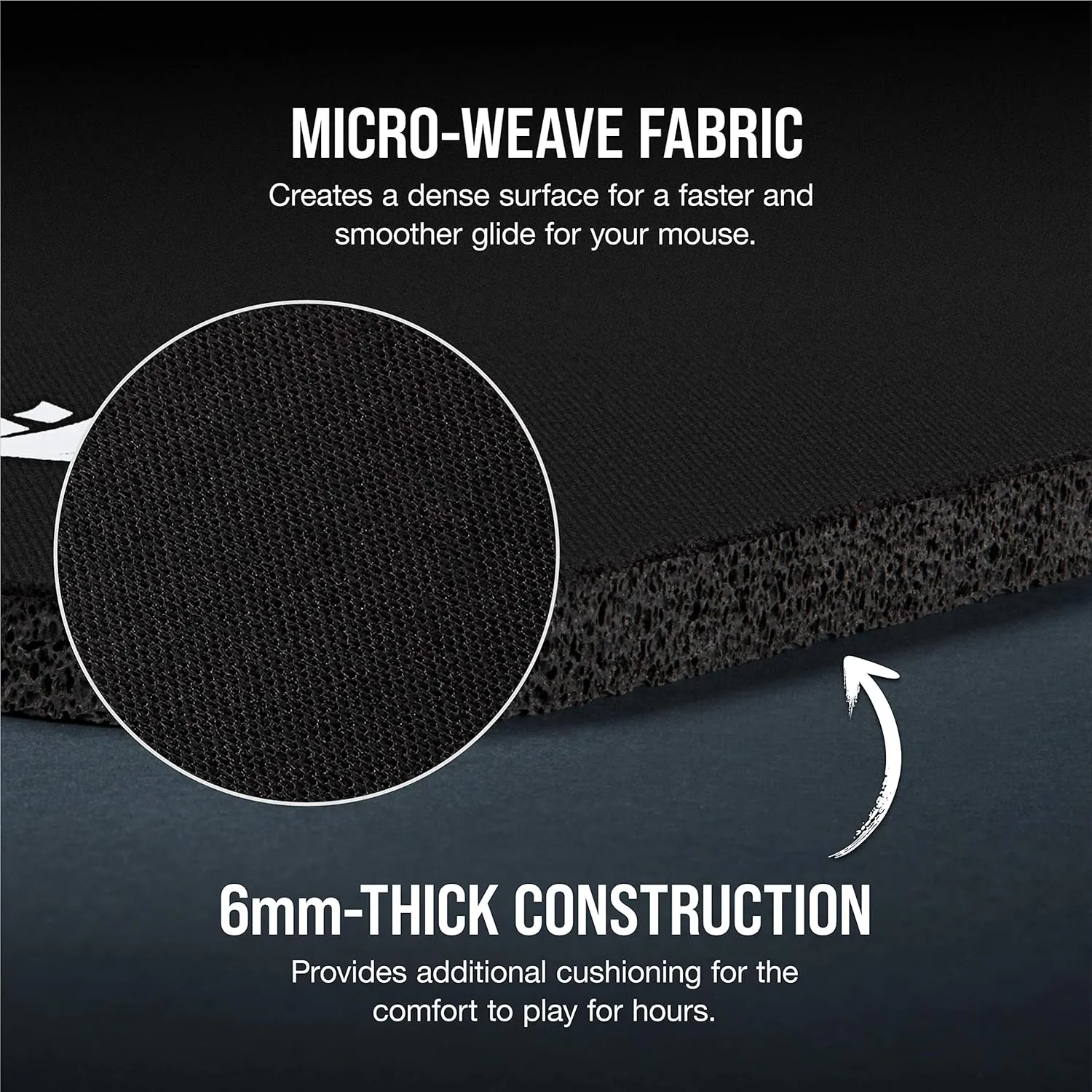 Corsair MM200 PRO Premium Spill-Proof Cloth Gaming Mouse Pad Heavy XL (Black) overview 3