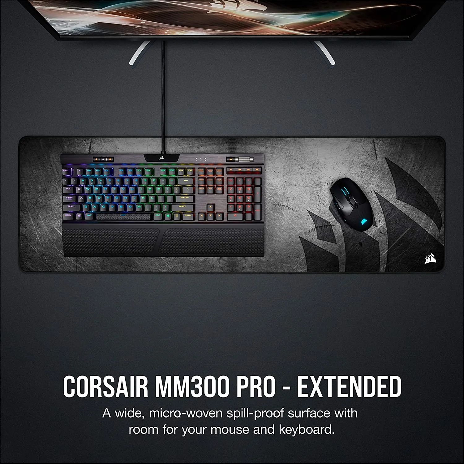 Corsair MM300 PRO Premium Spill-Proof Cloth Gaming Mouse Pad Extended overview 1