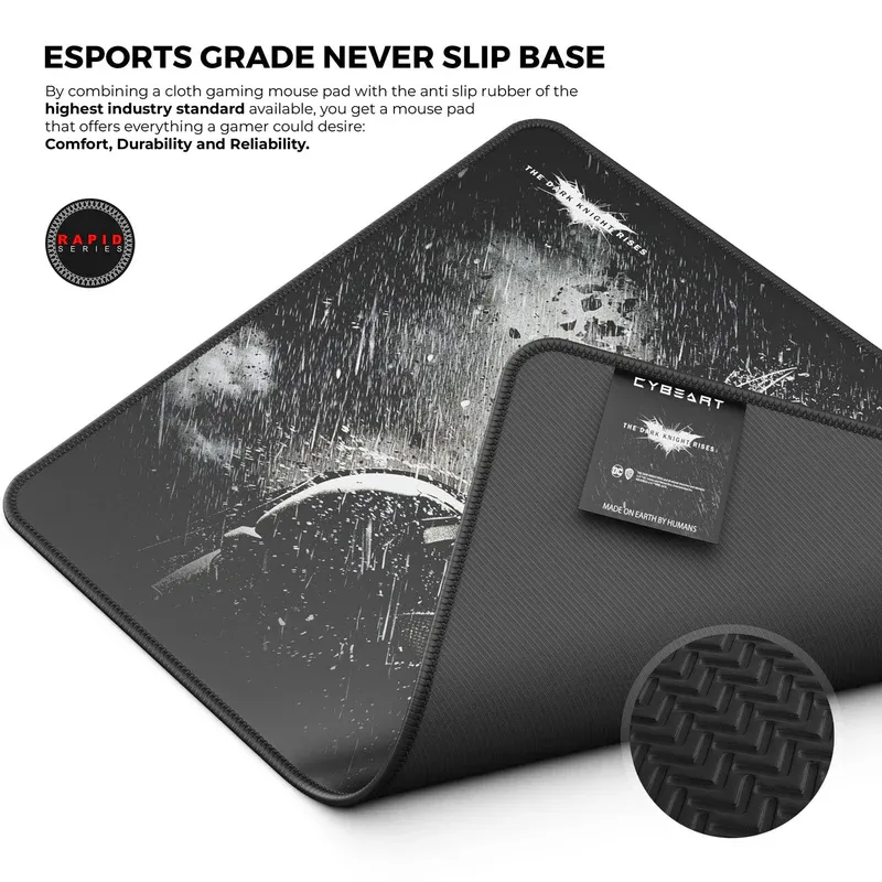 Cybeart | Batman - The Dark Knight Rises Gaming Mouse Pad (Large - 450x400x4mm) | Waterproof, Never Slip Base, Stitched Edges, Esports Grade overview 3