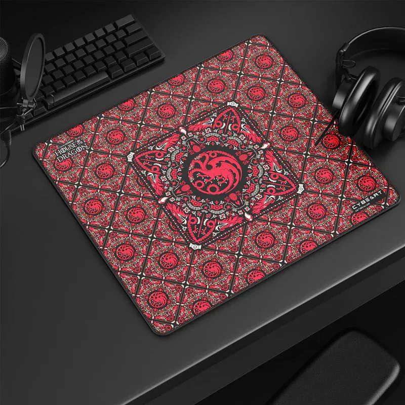 Cybeart | House Targaryen Gaming Mouse Pad (Large - 450x400x4mm) | Waterproof, Never Slip Base, Stitched Edges, Esports Grade overview 1