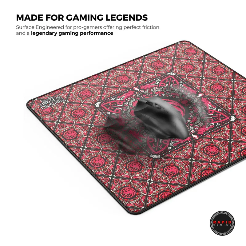 Cybeart | House Targaryen Gaming Mouse Pad (Large - 450x400x4mm) | Waterproof, Never Slip Base, Stitched Edges, Esports Grade overview 4