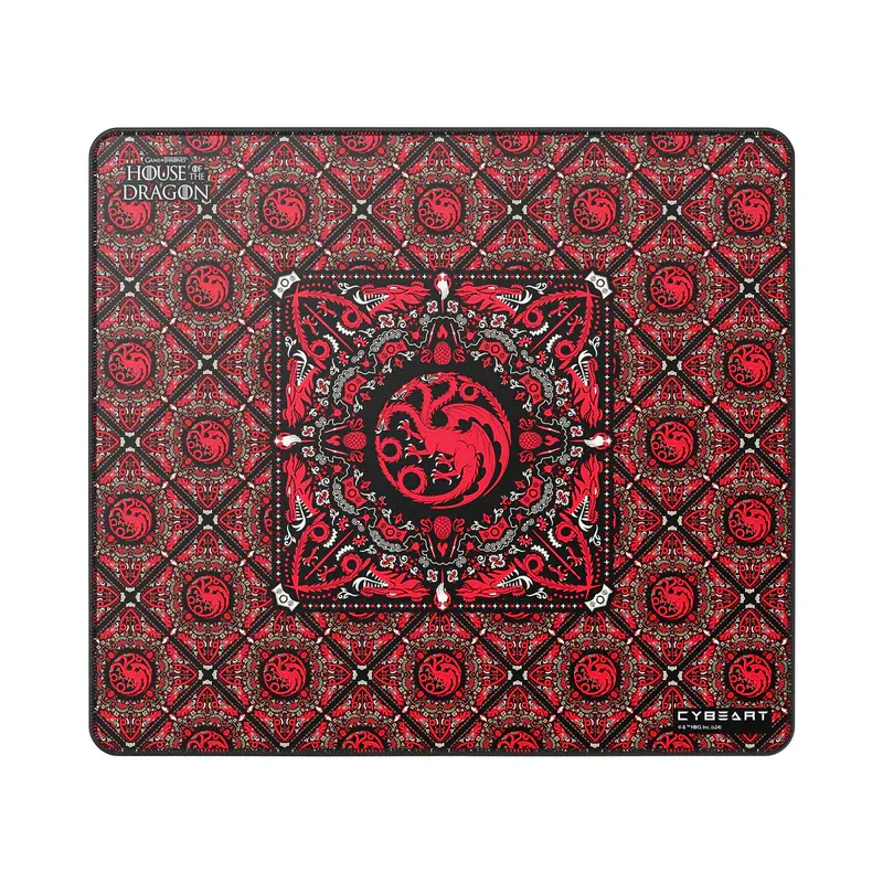 Cybeart | House Targaryen Gaming Mouse Pad (Large - 450x400x4mm) | Waterproof, Never Slip Base, Stitched Edges, Esports Grade