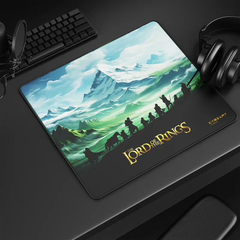 Cybeart | Lord of The Rings Gaming Mouse Pad (Large - 450x400x4mm) | Waterproof, Never Slip Base, Stitched Edges, Esports Grade overview 1
