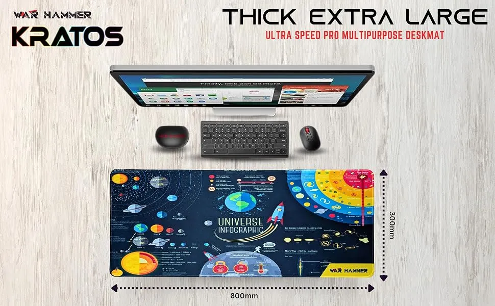 WAR HAMMER GX1050 Extended Size Gaming Mouse Pad (Space V1) overview 1