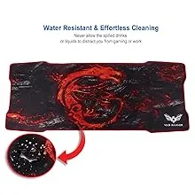 WAR HAMMER GX1050 Speed Type Gaming Mousepad (XL, Black/Red) overview 5