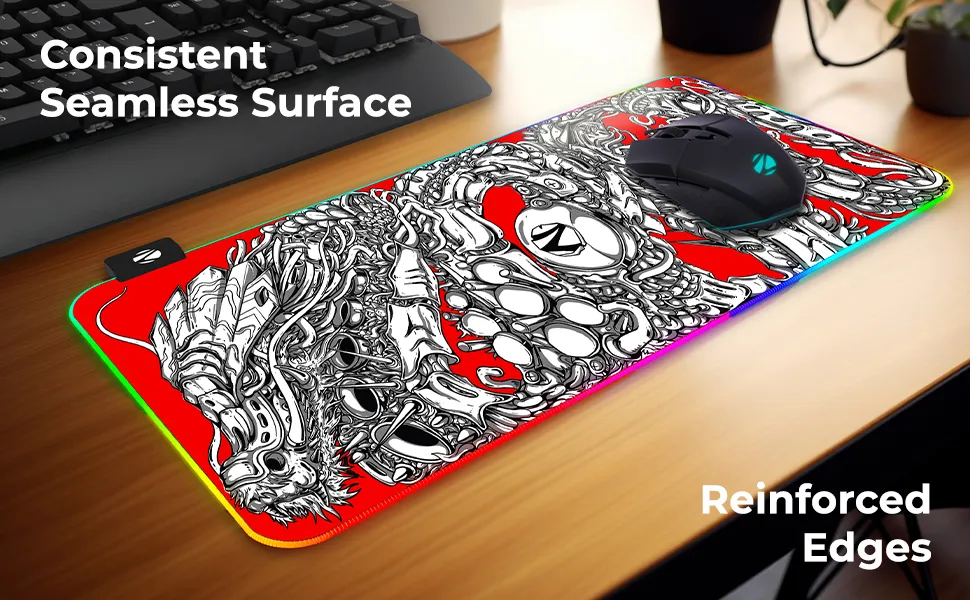 Zebronics Blaze XL RGB Gaming Mouse pad Red White overview 2
