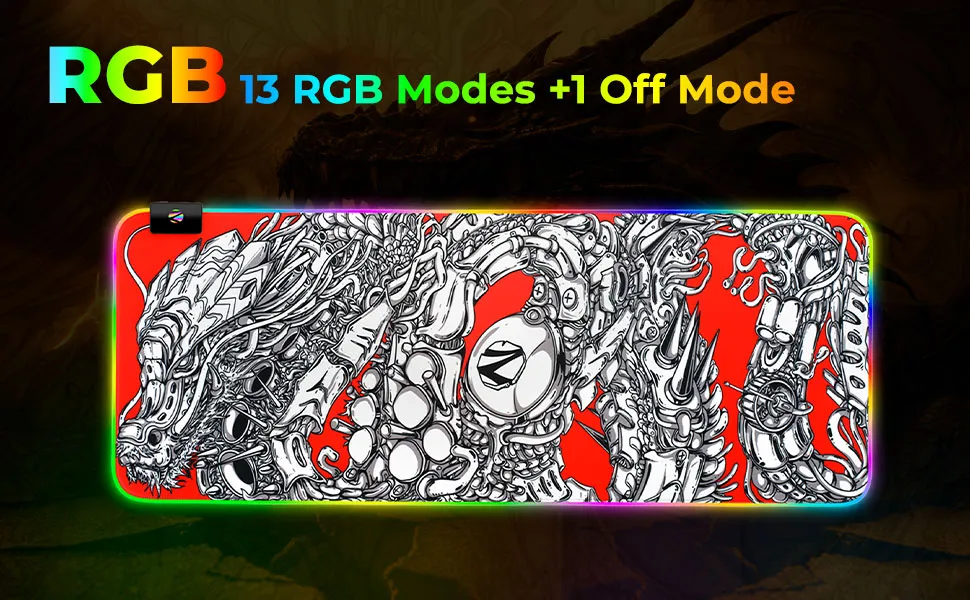 Zebronics Blaze XL RGB Gaming Mouse pad Red White overview 4