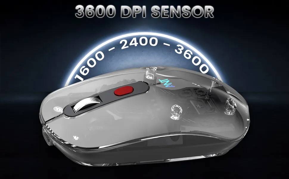 ANT OM140 PRO Ultra Lightweight Transparent Wireless 2.4Gz Bluetooth Mouse overview 3