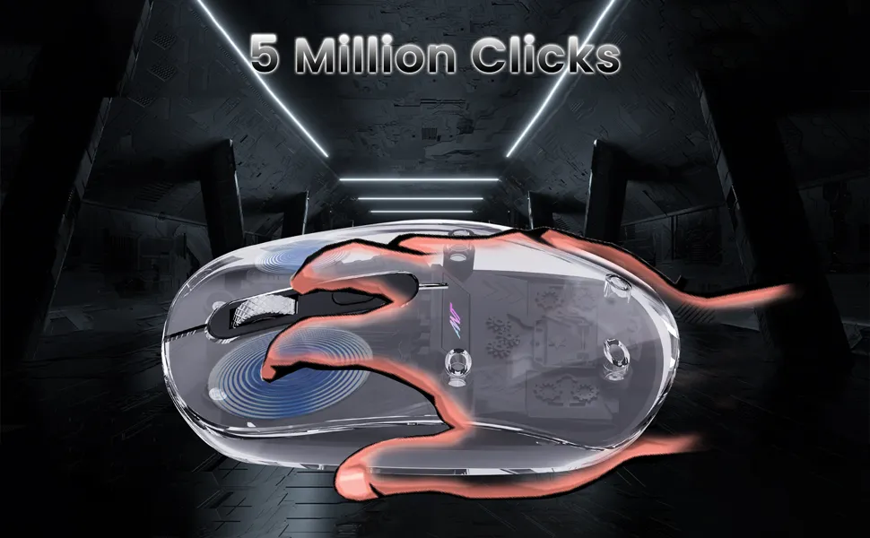 ANT OM140 PRO Ultra Lightweight Transparent Wireless 2.4Gz Bluetooth Mouse overview 4