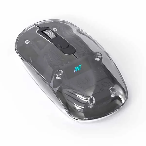 ANT OM140 PRO Ultra Lightweight Transparent Wireless 2.4Gz Bluetooth Mouse