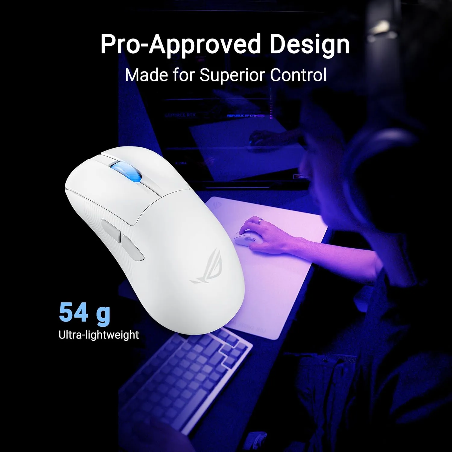 ASUS ROG Keris II Ace Wireless Gaming Mouse (White) overview 2