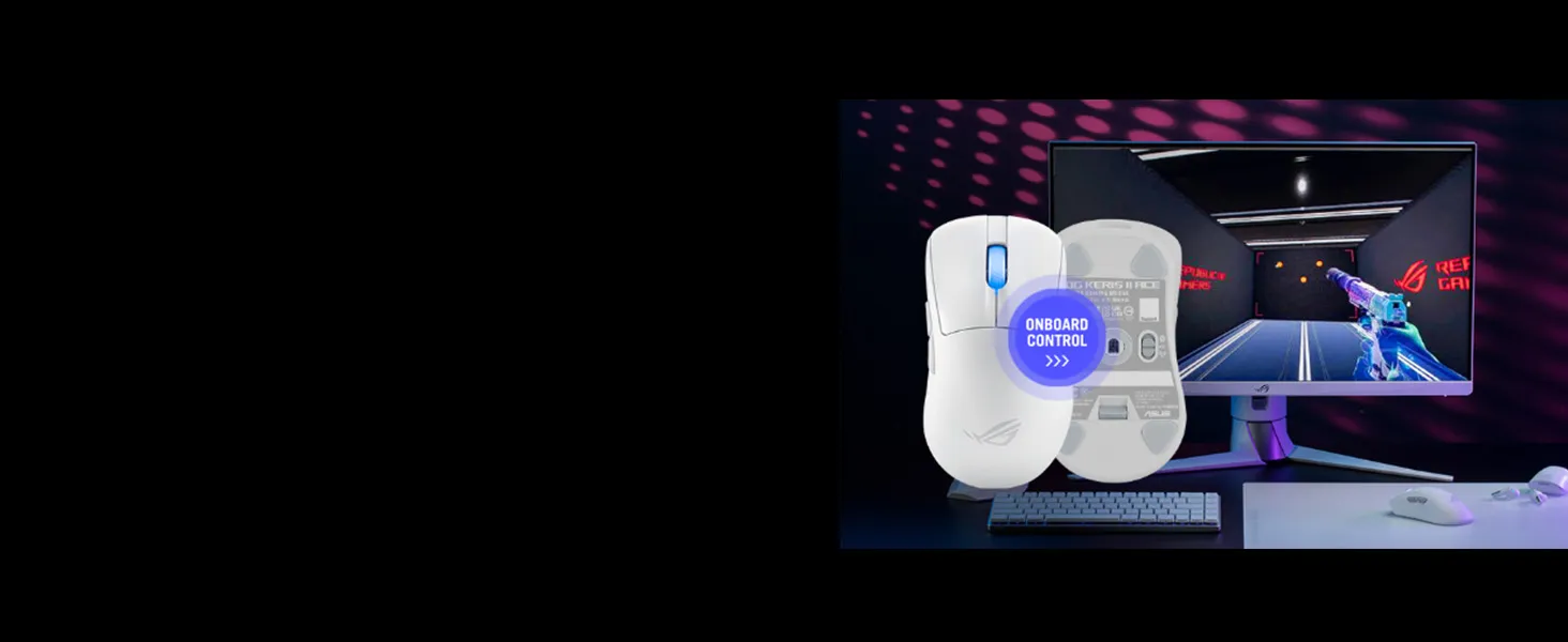 ASUS ROG Keris II Ace Wireless Gaming Mouse (White) overview 7