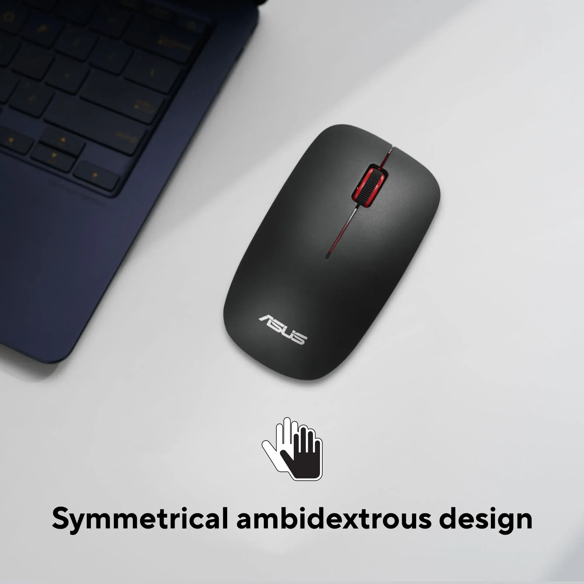 ASUS WT300 Wireless Ergonomic USB Mouse, Ambidextrous Design, Up to 1600 Dpi, Compact & Lighweight Mouse,2.4GHz Nano Dongle, Up to 15 Months of Battery Life - Black overview 3