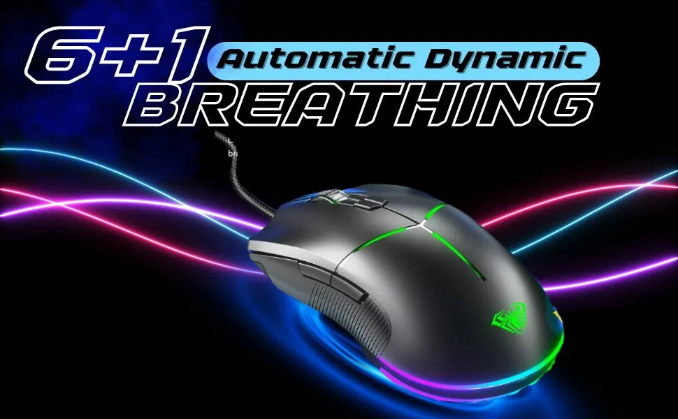 AULA F820 Gaming Wired Mouse with 8 Key (White) overview 5