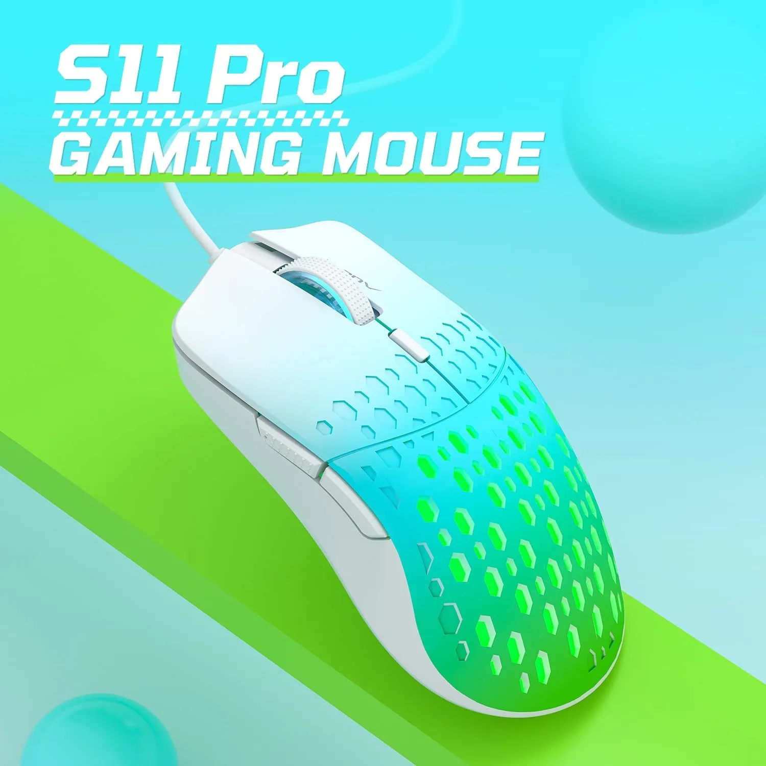 AULA S11 Pro RGB Wired Gaming Mouse (Blue) – (S11ProU) overview 1