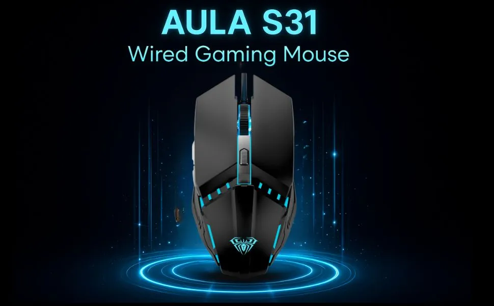 AULA S31 Wired Gaming Mouse (Black) overview 1