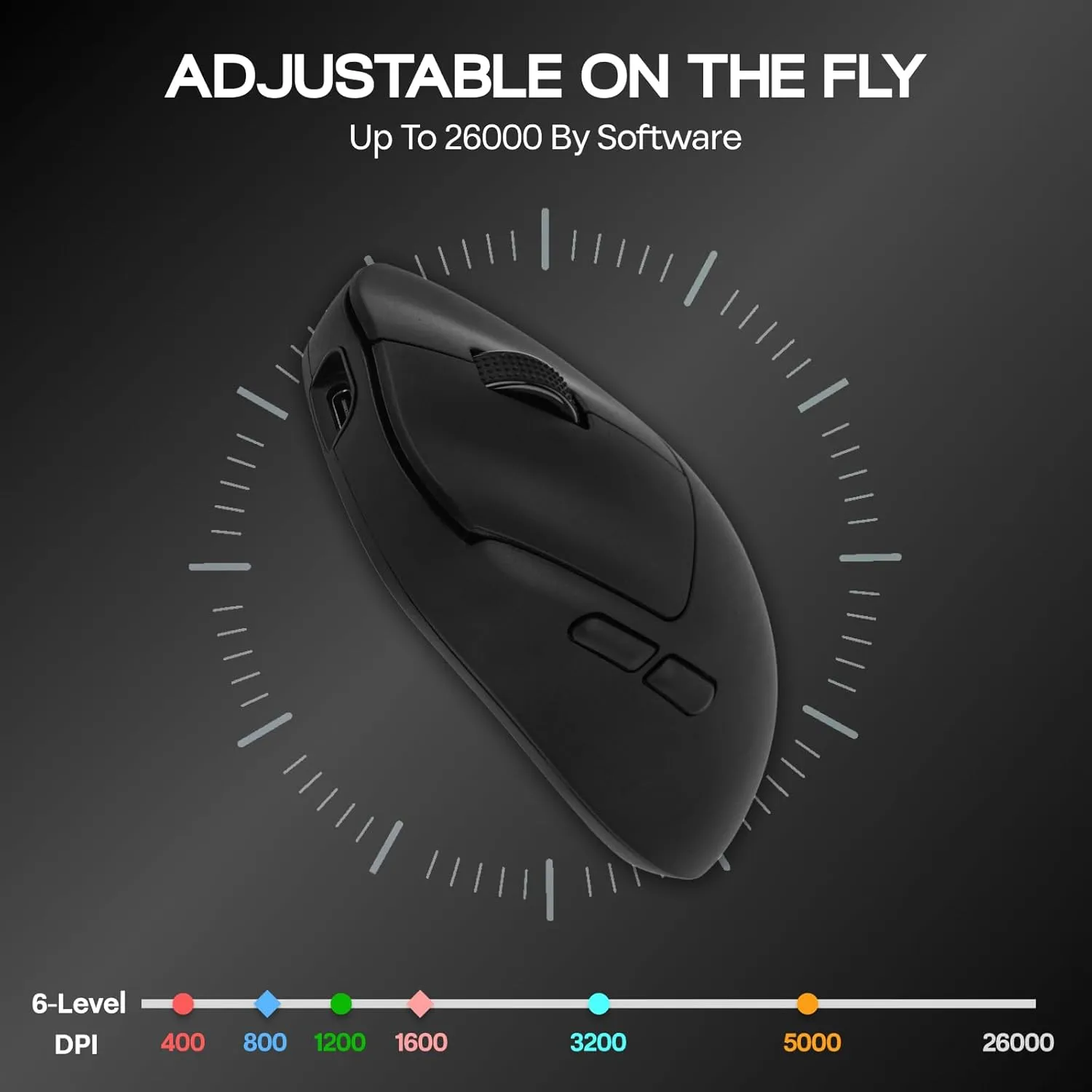 AULA SC800 Tri-Mode (2.4G/BT/Wired) Gaming Mouse (Black) overview 3
