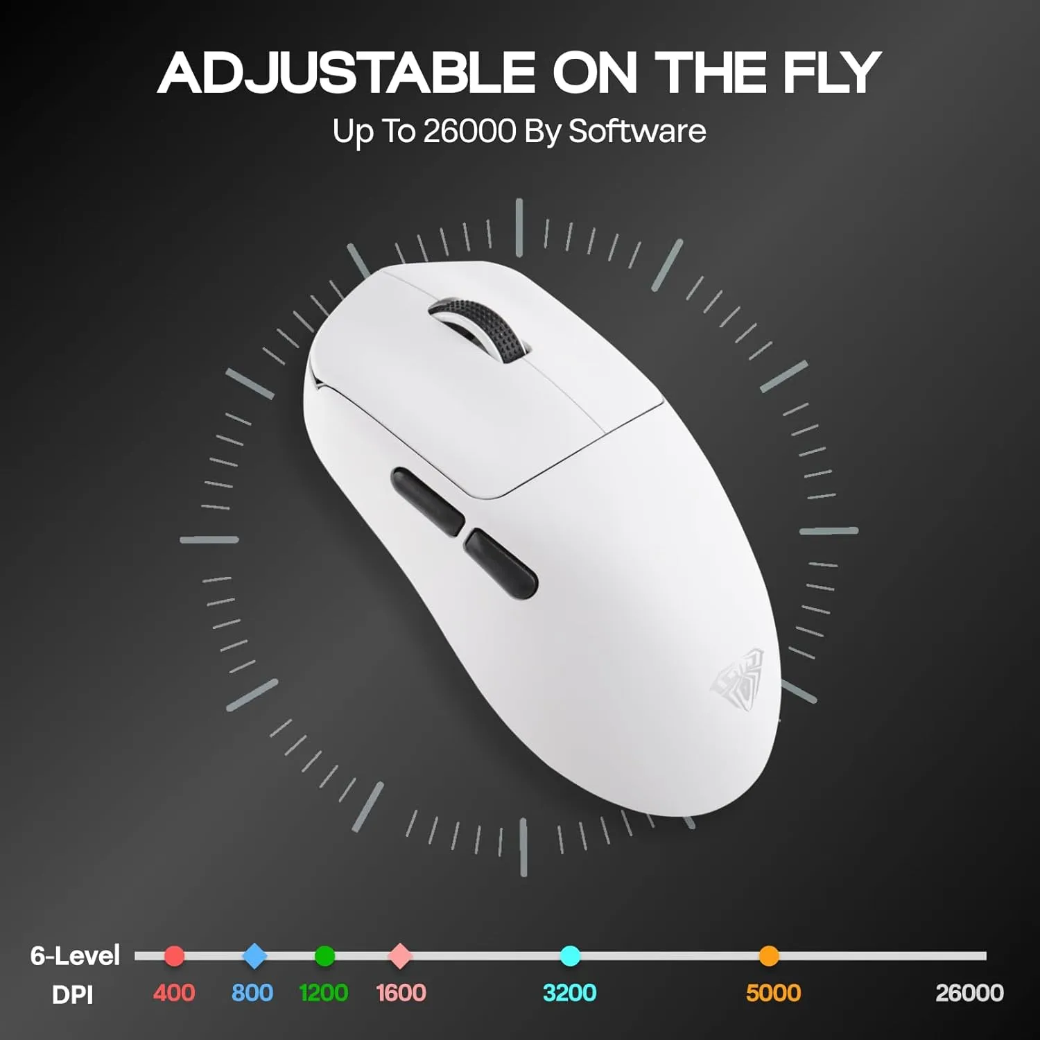 AULA SC800 Tri-Mode (2.4G/BT/Wired) Gaming Mouse (White) overview 3