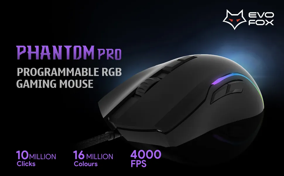 Amkette EvoFox Phantom Pro Wired Gaming Mouse overview 1