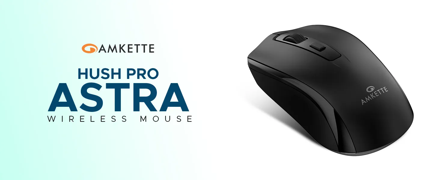 Amkette Hush Pro Astra Wireless Mouse (Black) overview 1