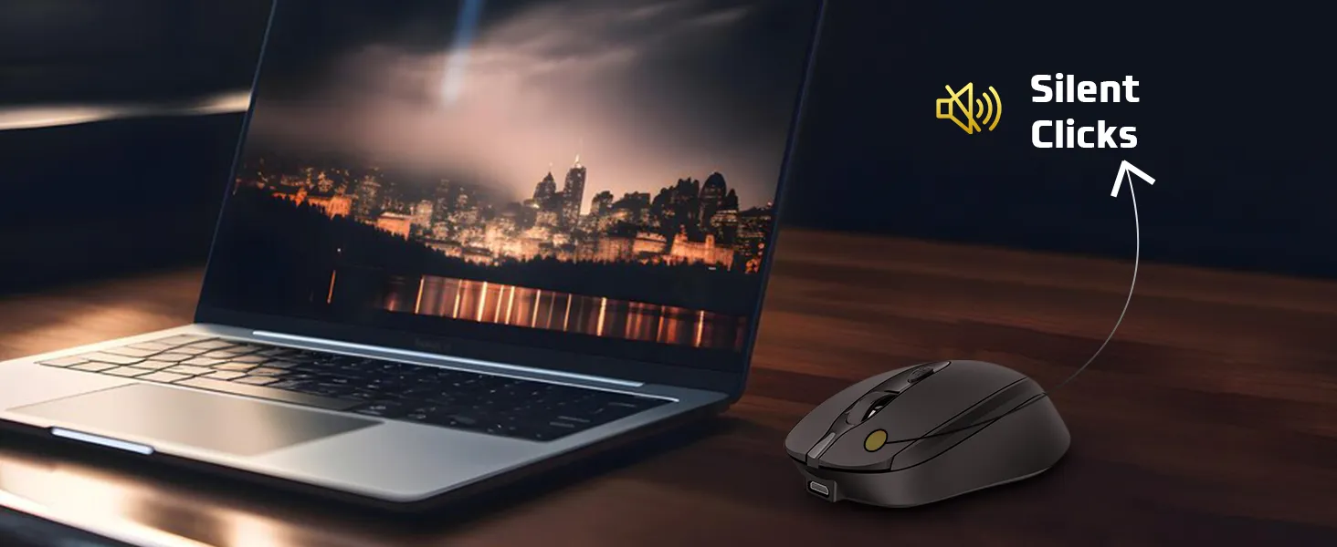 Amkette Hush Pro Byte Plus Rechargeable Wireless Mouse (Black) overview 5