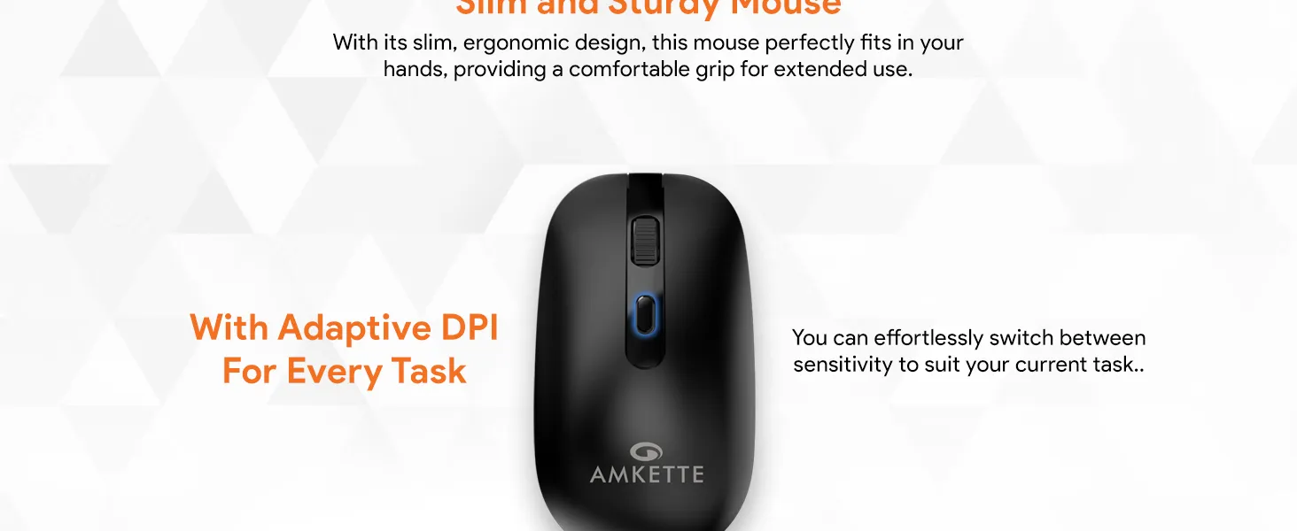 Amkette Hush Pro Edge Wireless Mouse (Black) overview 2