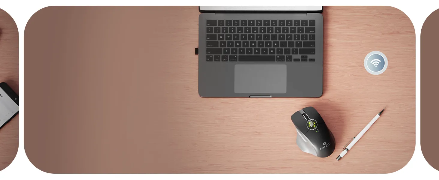 Amkette Hush Pro Epic M Rechargeable Wireless Mouse - (Black) overview 1