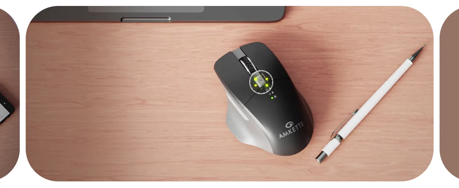Amkette Hush Pro Epic M Rechargeable Wireless Mouse - (Black) overview 4