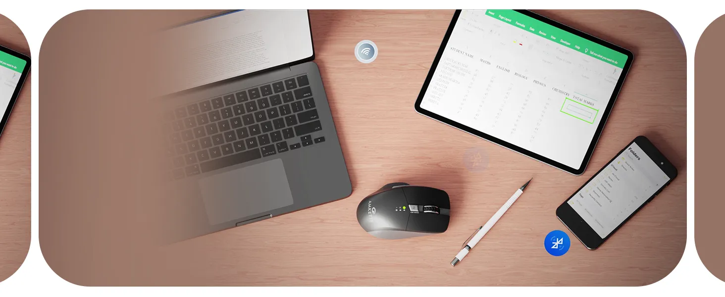 Amkette Hush Pro Epic M Rechargeable Wireless Mouse - (White) overview 3