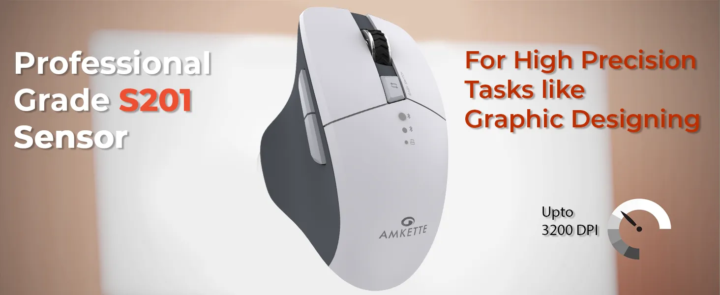 Amkette Hush Pro Epic M Rechargeable Wireless Mouse - (White) overview 5