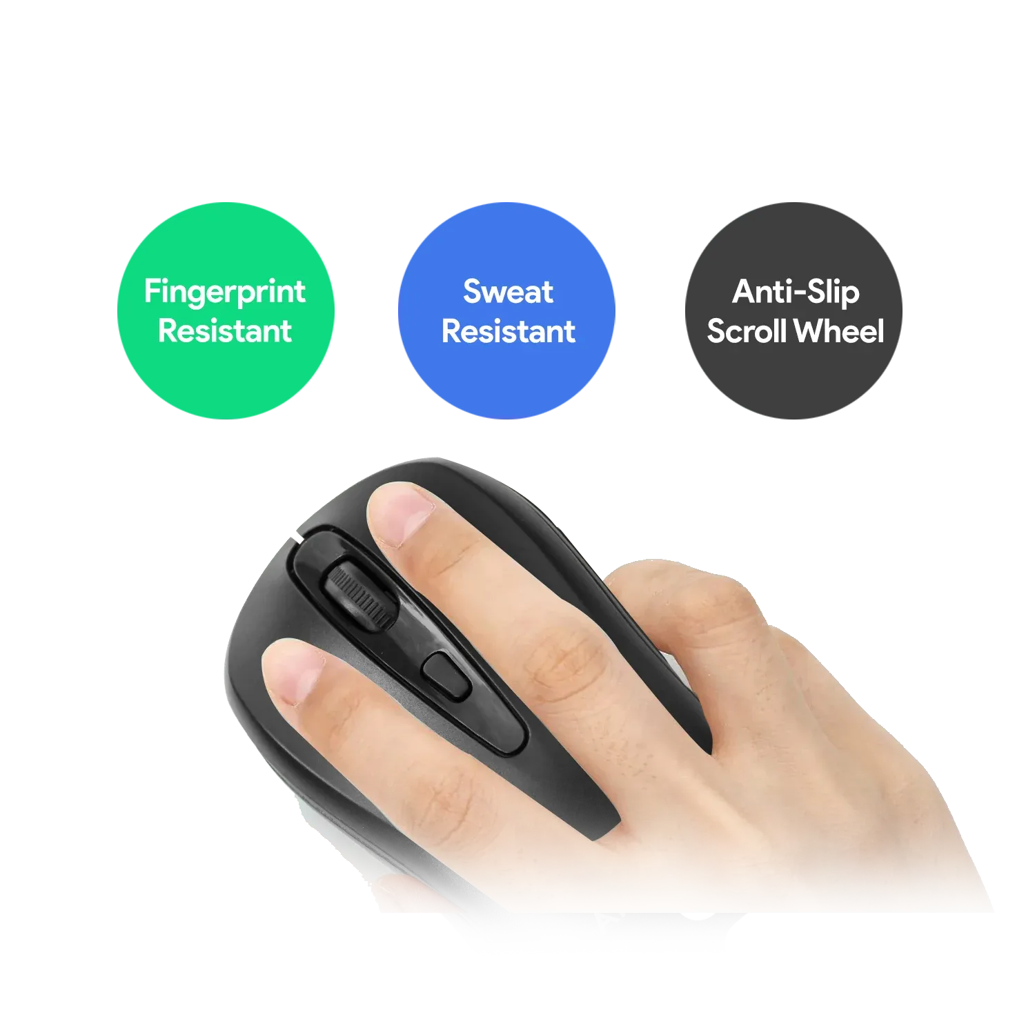 Amkette Hush Pro Hexa Wireless Mouse with Adjustable DPI (Black) overview 3