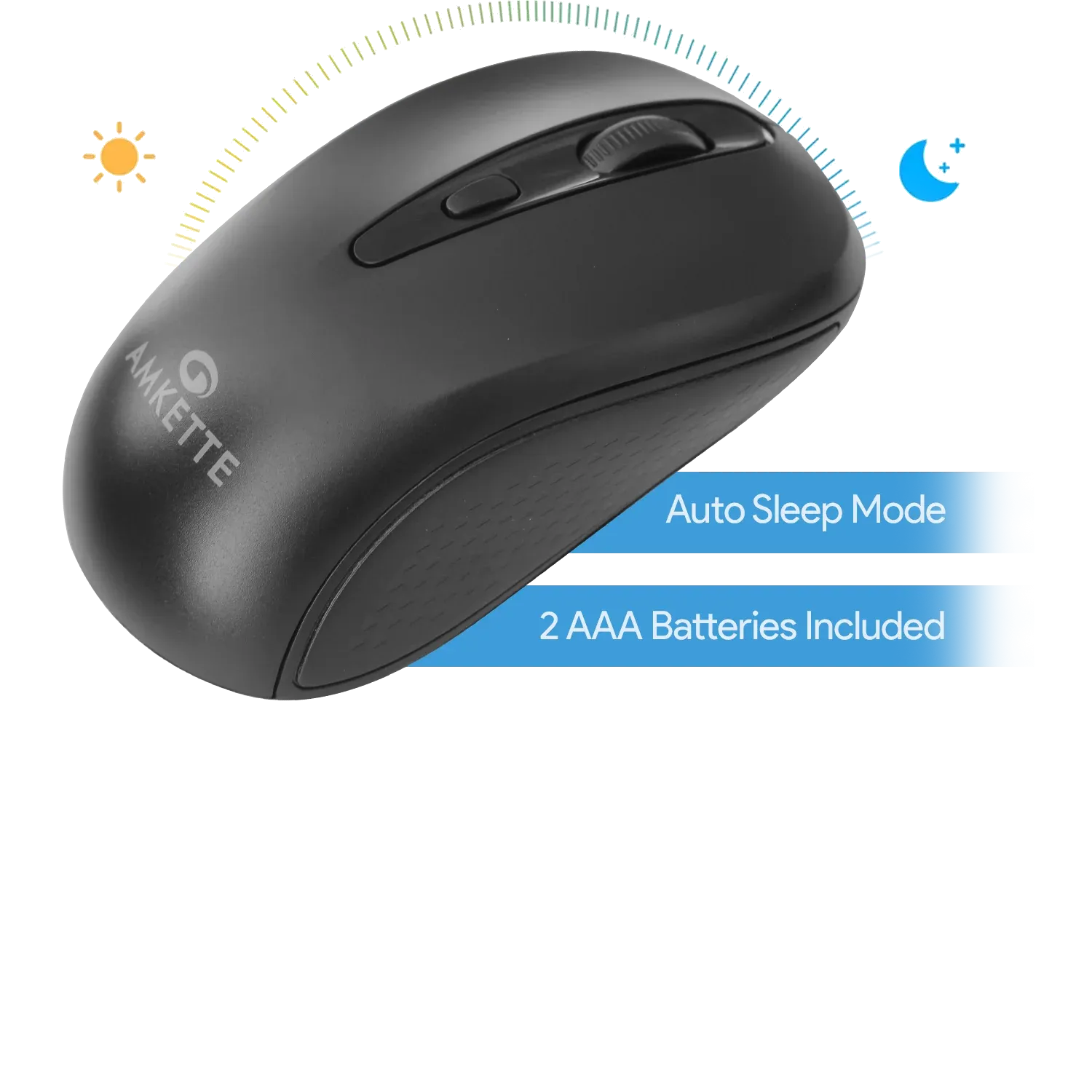 Amkette Hush Pro Hexa Wireless Mouse with Adjustable DPI (Black) overview 4