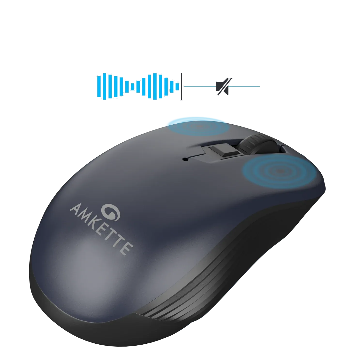 Amkette Hush Pro Pixel Wireless Mouse with Adjustable DPI (Blue) overview 2