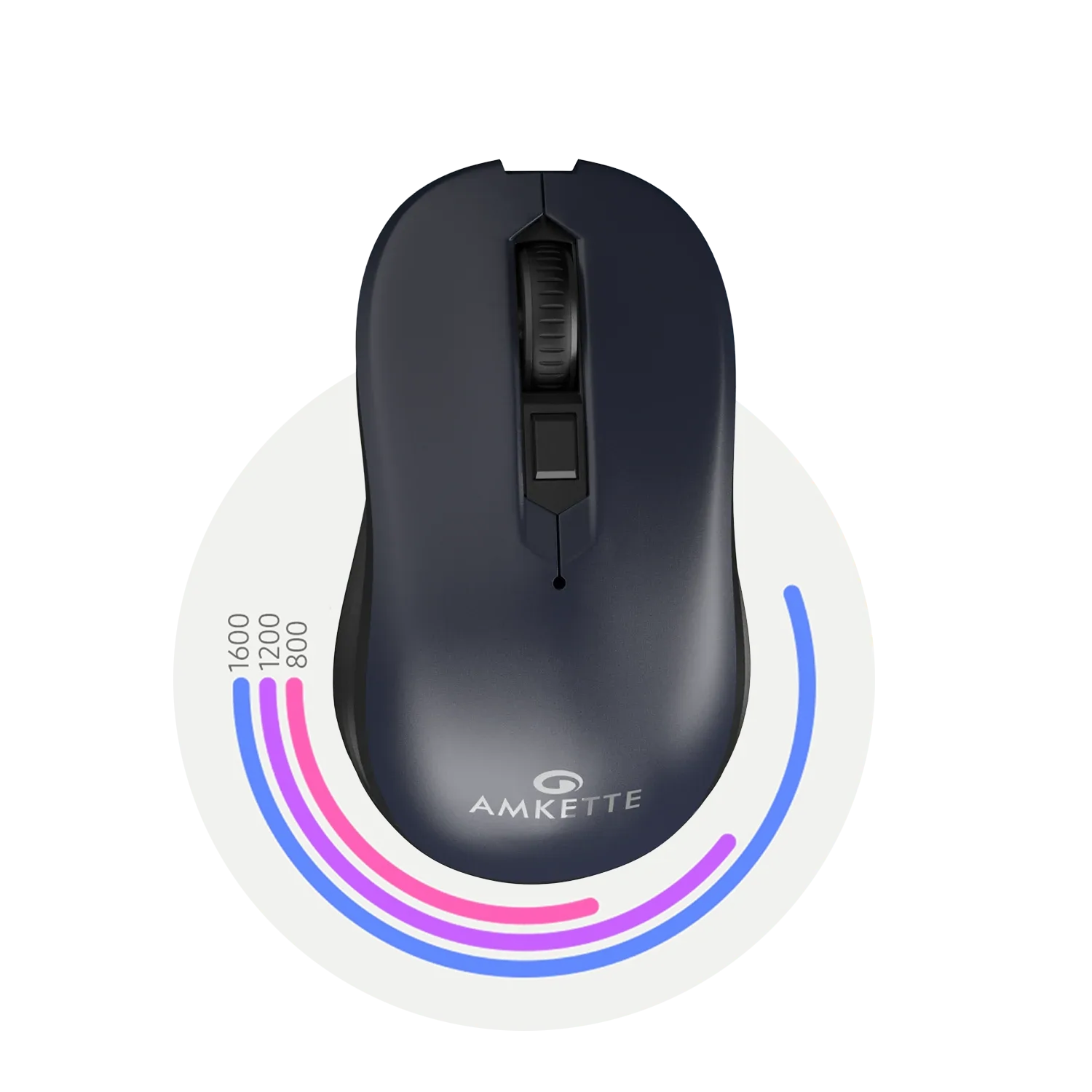 Amkette Hush Pro Pixel Wireless Mouse with Adjustable DPI (Blue) overview 3