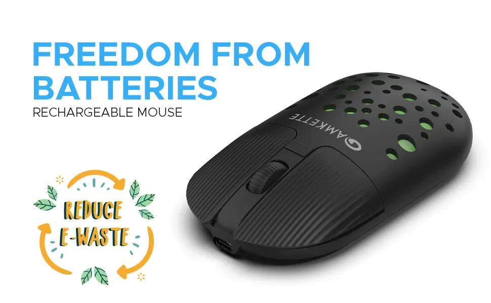 Amkette Hush Pro Spectra 2.4 GHz Silent Switch Wireless Mouse with Ergonomic Design (Black) overview 3