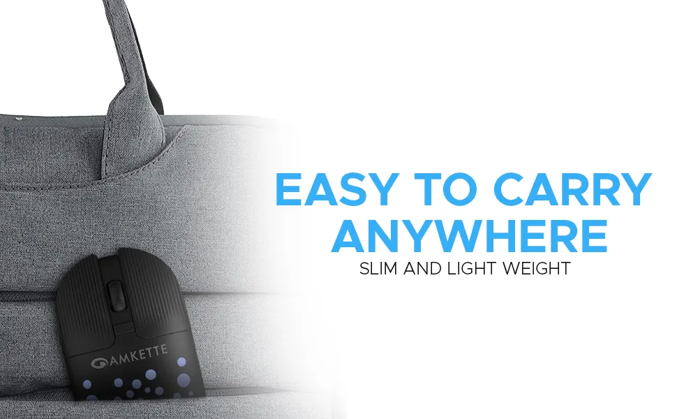 Amkette Hush Pro Spectra 2.4 GHz Silent Switch Wireless Mouse with Ergonomic Design (Black) overview 4