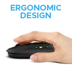 Amkette Hush Pro Spectra 2.4 GHz Silent Switch Wireless Mouse with Ergonomic Design (Black) overview 5